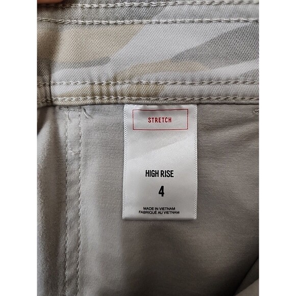 Express High Rise Denim Skirt Womens 4 Beige Gray Camo Stretch NEW - Picture 9 of 11